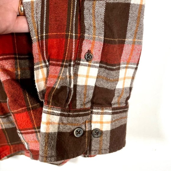 Vintage 90s Faded Glory red flannel plaid buttondown shirt 2XL - Picture 6 of 9